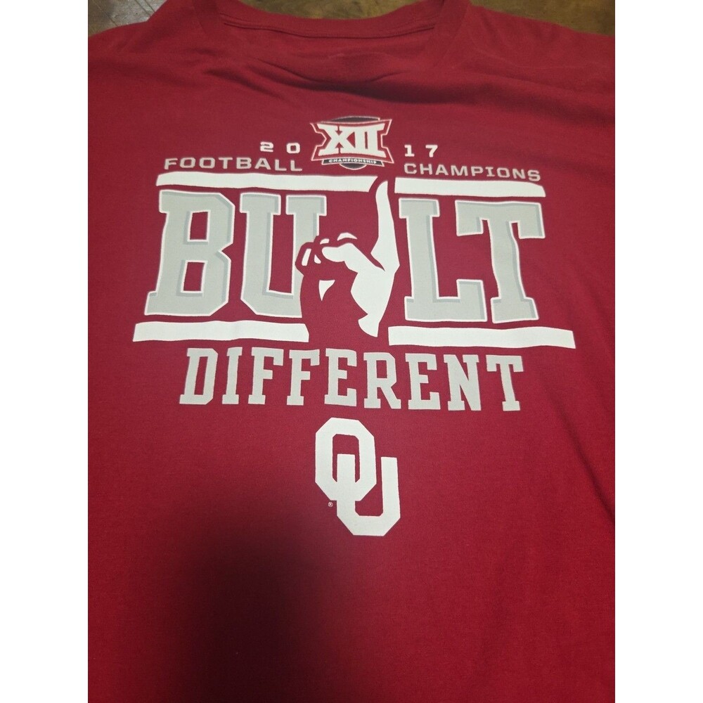 Oklahoma Sooners 2017 Big 12 Football Champions Shirt Fanatics Crimson L - Picture 2 of 5